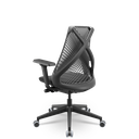 Ver imagem 3 de Cadeira Escritório Presidente Preta Tela Bix X+ Autocompensador Slider Braço 4d Pu Plaxmetal Cinza