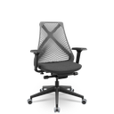 Ver imagem 1 de Cadeira Escritório Presidente Preta Tela Bix X+ Autocompensador Slider Braço 4d Pu Plaxmetal Cinza