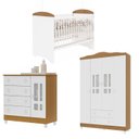Ver imagem 3 de Quarto Bebê Completo Berço 3Em1 Eloá Guarda Roupa 4 Portas Cômoda 4 Gavetas 1 Porta MDF 
