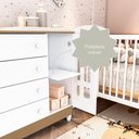 Ver mais imagens de Quarto Bebê Completo Berço 3EM1 Eloá Guarda Roupa 4 Portas Cômoda 4 Gavetas 1 Porta MDF Branco/com B