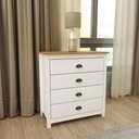 Ver imagem 2 de Cômoda 4 Gavetas em Madeira Linha Topázio - Branco/freijó