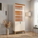 Ver imagem 5 de Cristaleira Paraty 4 Portas MDP e MDF 70cm Off White Canela Mobler