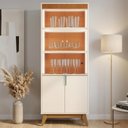 Ver imagem 3 de Cristaleira Paraty 4 Portas MDP e MDF 70cm Off White Canela Mobler