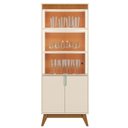 Ver imagem 1 de Cristaleira Paraty 4 Portas MDP e MDF 70cm Off White Canela Mobler