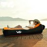 Sofá de Ar Inflável Camping Bag Saco de Dormir Espreguiçadeira Laranja VG+ - 6