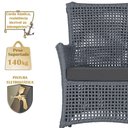 Ver imagem 4 de 4 Poltronas e 1 Mesa Igapó Alumínio Preta Corda Náutica E11 Prata