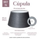 Ver imagem 1 de Cúpula Clássica Abajur 25x30x40cm Grande de Tecido Algodão Soquete Nacional Cor Preto Ref 78