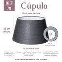 Ver imagem 2 de Cúpula de Abajur 25x30x40cm Tecido Algodão Soquete Nacional Ref 78