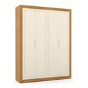 Ver imagem 2 de Dormitório Tutto New 4 Portas, Cômoda 4 Gavetas e Berço Off White/Freijó com Colchão - Matic Móveis