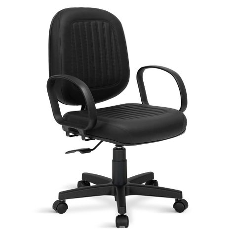 Cadeira Diretor Costura H Universal C/braços Preta