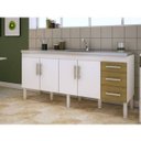 Ver imagem 4 de Balcão de Cozinha Sem Pia 4 Portas e 3 Gavetas Flex para Pia de 174cm X 80cm Branco Mgm