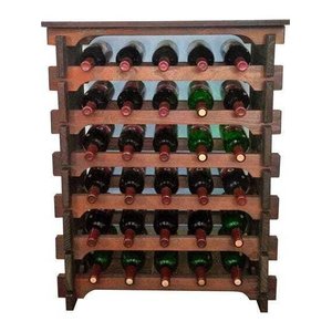 Adega Vinho Madeira 30 Garrafas Tipo Mesinha Cor Imbuia C05