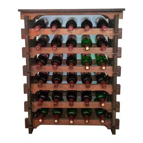 Adega Vinho Madeira 30 Garrafas Tipo Mesinha Cor Imbuia C05