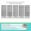 Ver imagem 2 de Armário para Escritório Modulado Abel 4 Portas 2 Gavetas Branco/nature - Moville