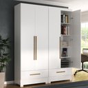 Ver imagem 1 de Armário para Escritório Modulado Abel 4 Portas 2 Gavetas Branco/nature - Moville
