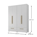 Ver imagem 4 de Armário para Escritório Modulado Abel 4 Portas 2 Gavetas Branco/nature - Moville