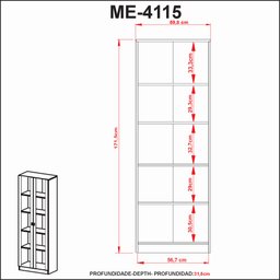 Armário com 2 Portas Cor Amendoa Me4115 Tecno Mobili - 5