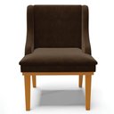 Ver imagem 5 de Kit 6 Cadeiras Estofadas para Sala de Jantar Base Fixa de Madeira Castanho Lia Suede Marrom - Ibiza