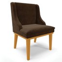 Ver imagem 6 de Kit 6 Cadeiras Estofadas para Sala de Jantar Base Fixa de Madeira Castanho Lia Suede Marrom - Ibiza