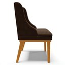 Ver imagem 3 de Kit 6 Cadeiras Estofadas para Sala de Jantar Base Fixa de Madeira Castanho Lia Suede Marrom - Ibiza