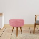 Ver imagem 2 de Puff Banqueta Redonda Nina Suede Pés Palito Castanho - Pallazio - Rosê