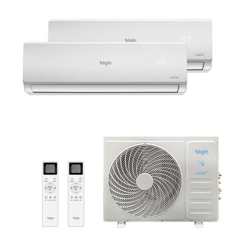 Ar Condicionado Bi Split Elgin Inverter 18.000 BTUS (Hi Wall 9.000 + Hi Wall 9.000) Quente e Frio R-