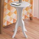Ver imagem 2 de Mesa de Apoio Mdf Sala de Estar 51x30 Cm Branco Arly