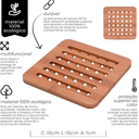 Ver imagem 3 de Descanso de Panela Quadrado de Bambu Apoio de Travessa Resistente Ao Calor Protetor Prato Pote Quent