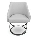Ver imagem 3 de Kit 2 Poltronas Luxo Alana Bouclê Cinza Base Luxo Preto - Pallazio