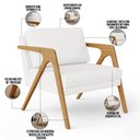Ver imagem 4 de Kit 02 Poltrona Decorativa Para Sala Pietra Estrutura De Madeira L02 Corano Branco - Lyam Decor