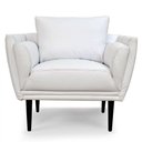 Ver imagem 2 de Kit 2 Poltronas Decorativas Luna Pés Madeira Sintético Branco - Arteclasse