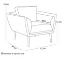 Ver imagem 4 de Kit 2 Poltronas Decorativas Luna Pés Madeira Sintético Branco - Arteclasse