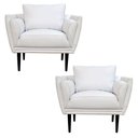 Ver imagem 1 de Kit 2 Poltronas Decorativas Luna Pés Madeira Sintético Branco - Arteclasse