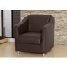 Poltrona Decorativa Bia Com Pés De Alumínio Corino Marrom - Matrix - 3