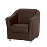 Poltrona Decorativa Bia Com Pés De Alumínio Corino Marrom - Matrix - 1