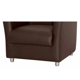 Poltrona Decorativa Bia Com Pés De Alumínio Corino Marrom - Matrix - 2