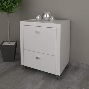 Gaveteiro Arquivo para Pasta Suspensa com Rodízios 2 Gavetas Me4112 Tecno Mobili - Branco