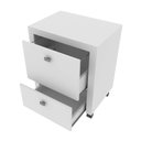 Ver mais imagens de Gaveteiro Arquivo para Pasta Suspensa com Rodízios 2 Gavetas Me4112 Tecno Mobili - Branco