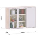 Ver imagem 3 de Armário Aéreo para Cozinha com Portas de Vidro 120 Cm Atenas Cinza Cristal/vidro Canelado