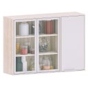 Ver imagem 1 de Armário Aéreo para Cozinha com Portas de Vidro 120 Cm Atenas Cinza Cristal/vidro Canelado