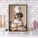 Ver imagem 1 de Quadro para Cozinha Cão Shih Tzu 33x24cm - com Vidro:madeira Preta