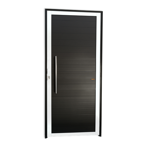 Porta Alumínio Lambril c/Puxador e.Mix Preto 80 Brimak