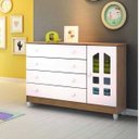 Ver imagem 1 de Cômoda 1 Porta 4 Gavetas Grand Selena Carolina Baby Branco/Amadeirado