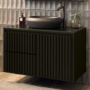 Ver imagem 2 de Gabinete para Banheiro Ripado 80 Black sem Cuba