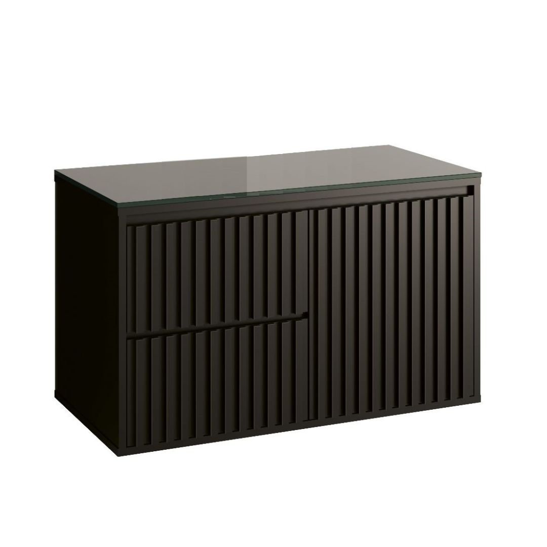 Gabinete para Banheiro Ripado 80 Black sem Cuba