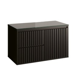 Gabinete para Banheiro Ripado 80 Black sem Cuba - 1