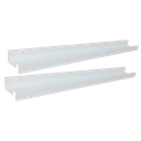 Ver imagem 1 de Kit 2 Prateleira Porta Quadros Retratos Fotos Temperos Livros e Enfeites Cor:Branca