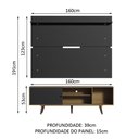 Ver imagem 3 de Rack Madesa Dubai e Painel para Tv até 65 Polegadas com Pés - Rustic/preto 7kd8