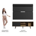 Ver imagem 6 de Rack Madesa Dubai e Painel para Tv até 65 Polegadas com Pés - Rustic/preto 7kd8