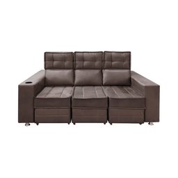 Sofá Retrátil e Reclinável 3 Lugares Londres 1.90cm C/ Molas - Suede - 3